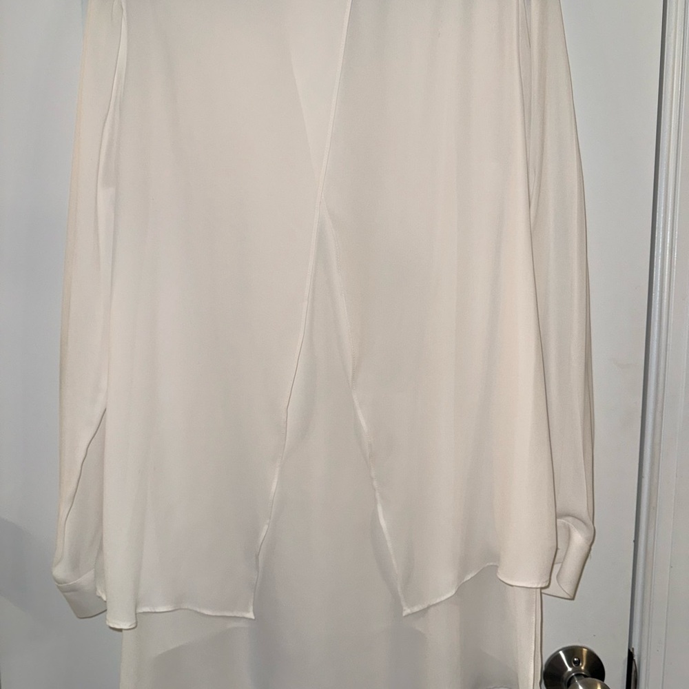 White House Black Market Cream Layered Blouse – Size 12 - Picture 5 of 6